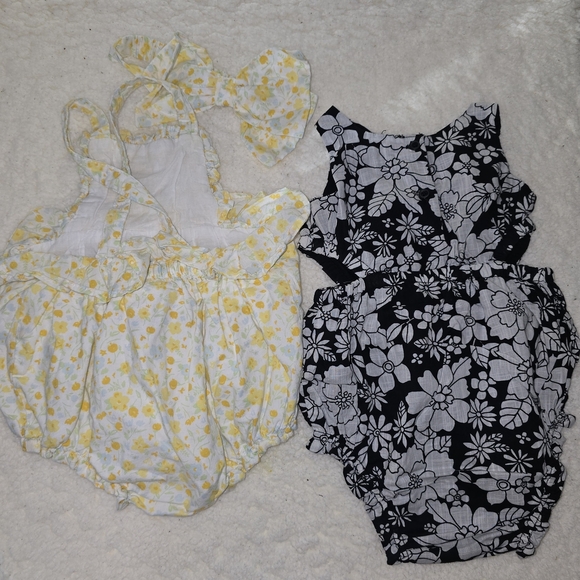 Joie Floral Yellow and Black Kids Bodysuits - Picture 4 of 8